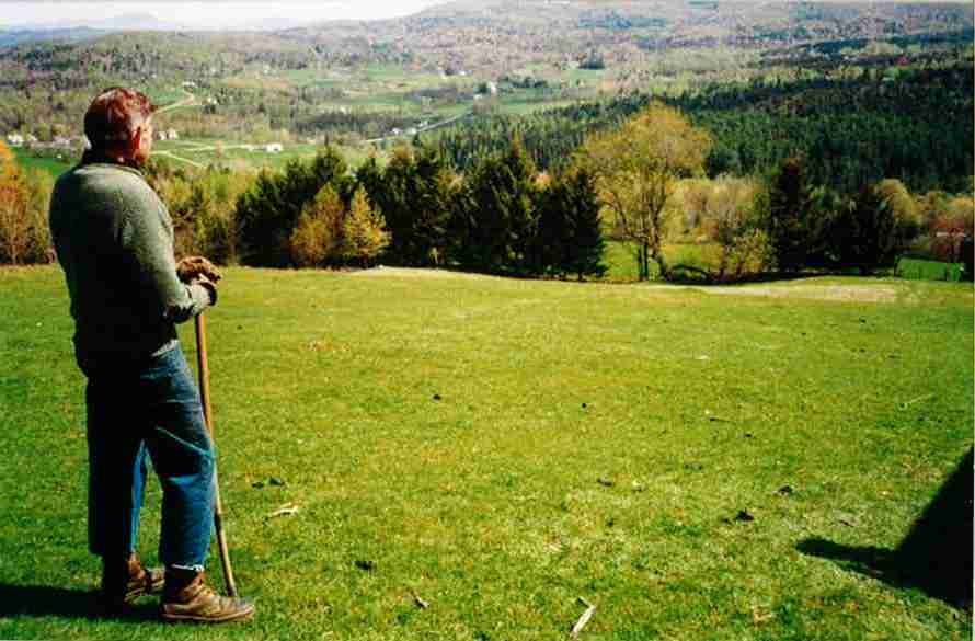 Harry Burnham overlooking a meadow