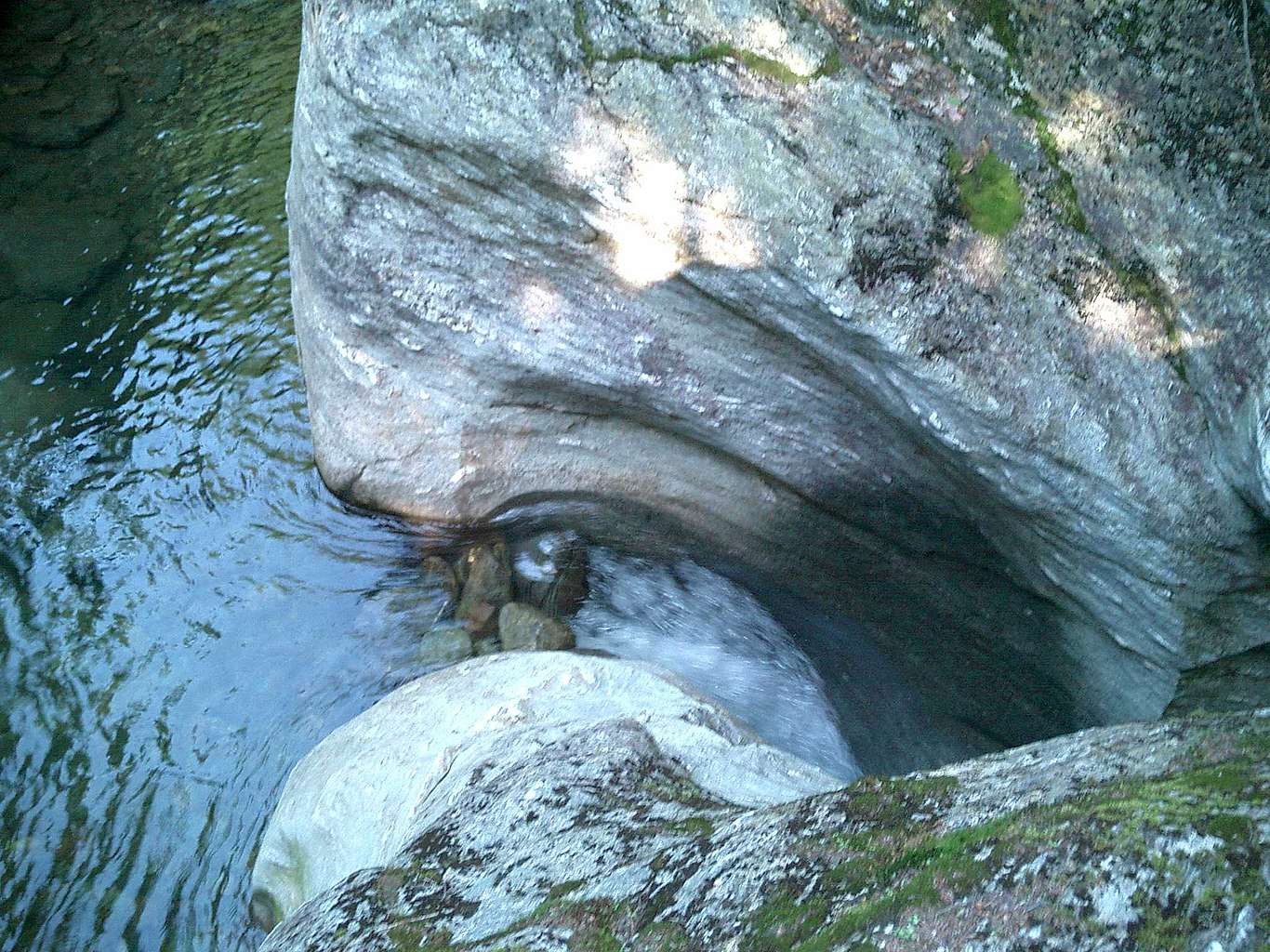 Boulders and rocks in a stream