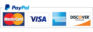 PayPal accepts MasterCard, Visa, American Express, Discover and more.