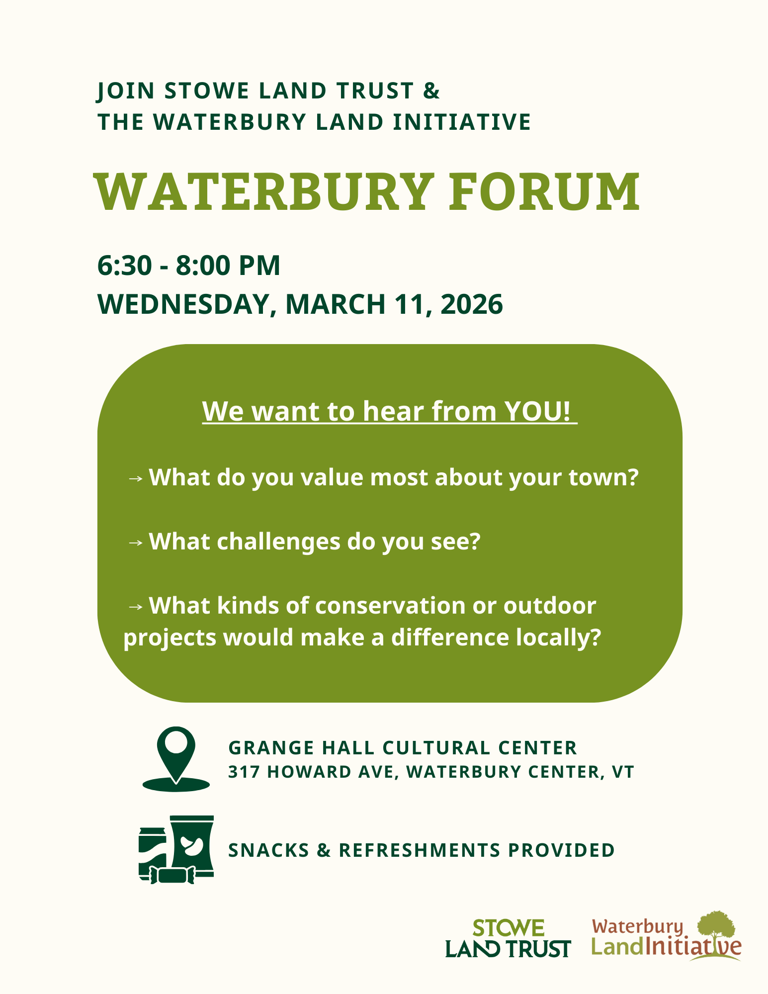 Waterbury Conservation Community Forum